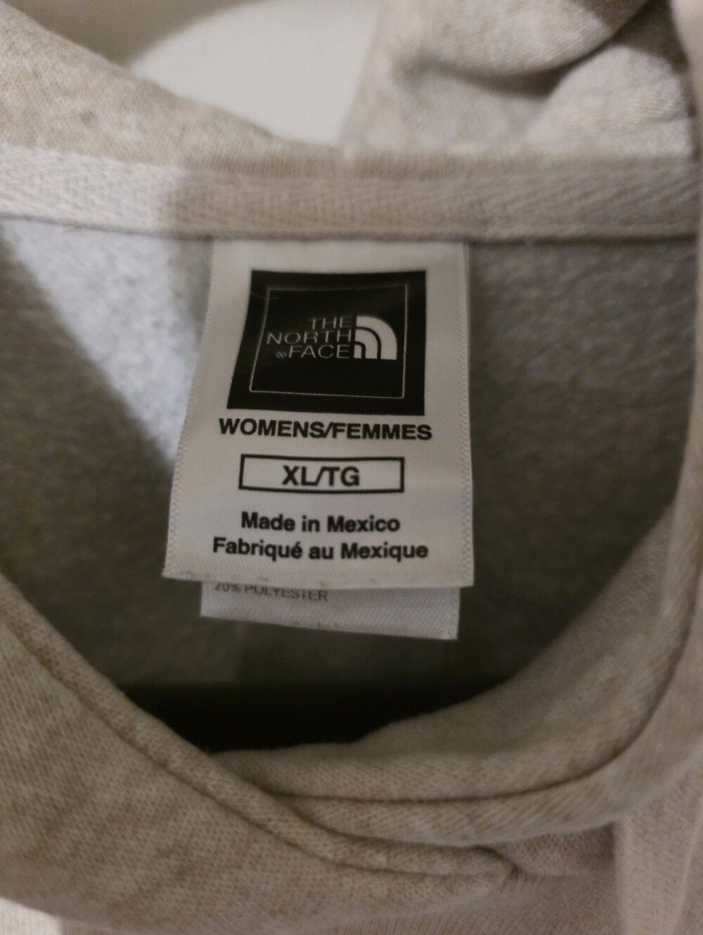 The North Face Women's Light Beige Hoodie with Orange Logo,Xlg - Picture 3 of 3